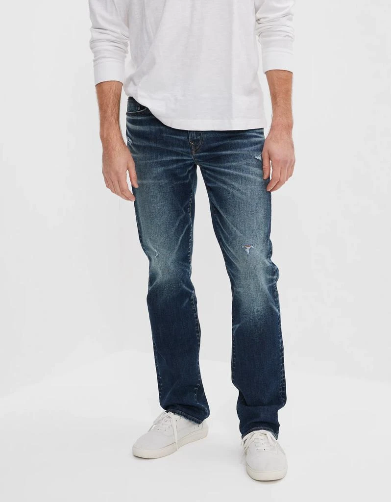 商品AE|AE AirFlex+ Temp Tech Distressed Original Bootcut Jean,价格¥305,第1张图片