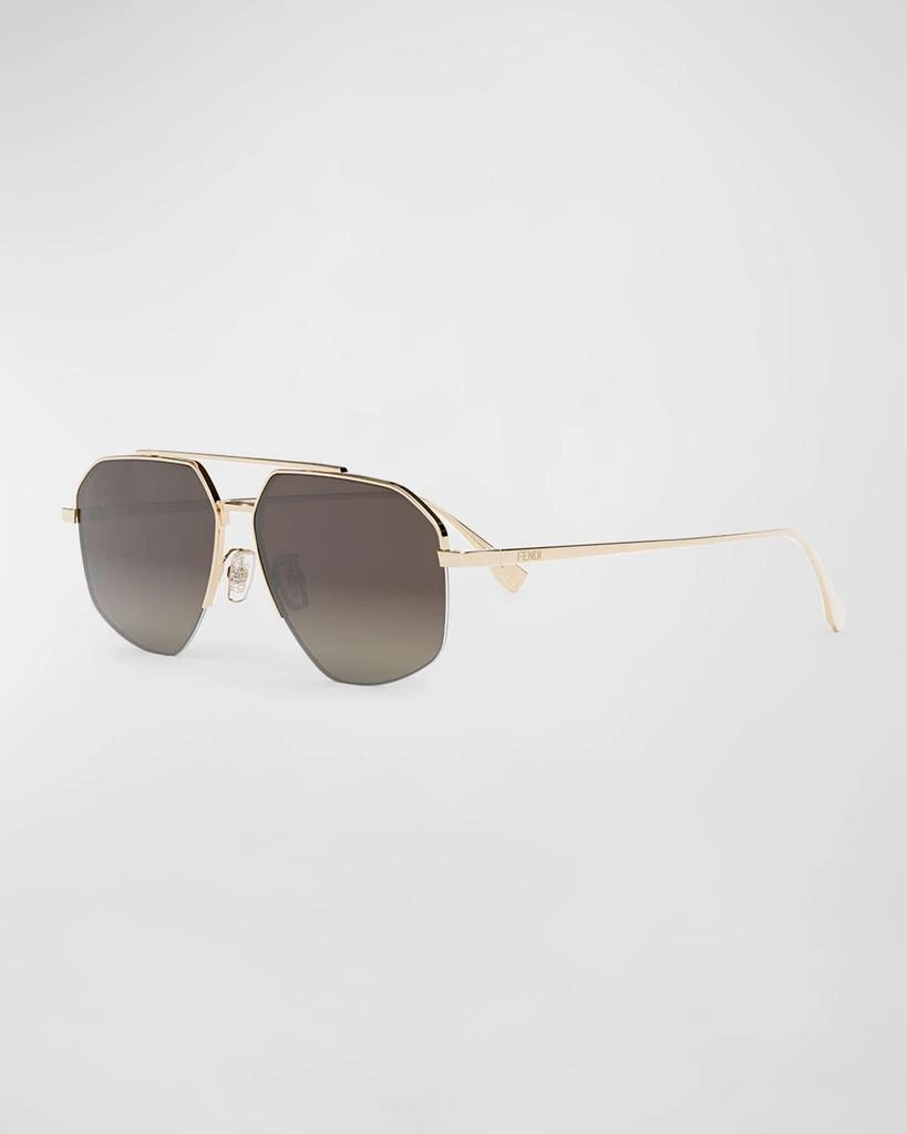 商品Fendi|Men's Double-Bridge Metal Rectangle Sunglasses,价格¥4093,第1张图片
