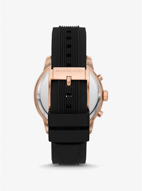 商品Michael Kors|Oversized Cunningham Rose Gold-Tone and Silicone Watch,价格¥649,第3张图片详细描述