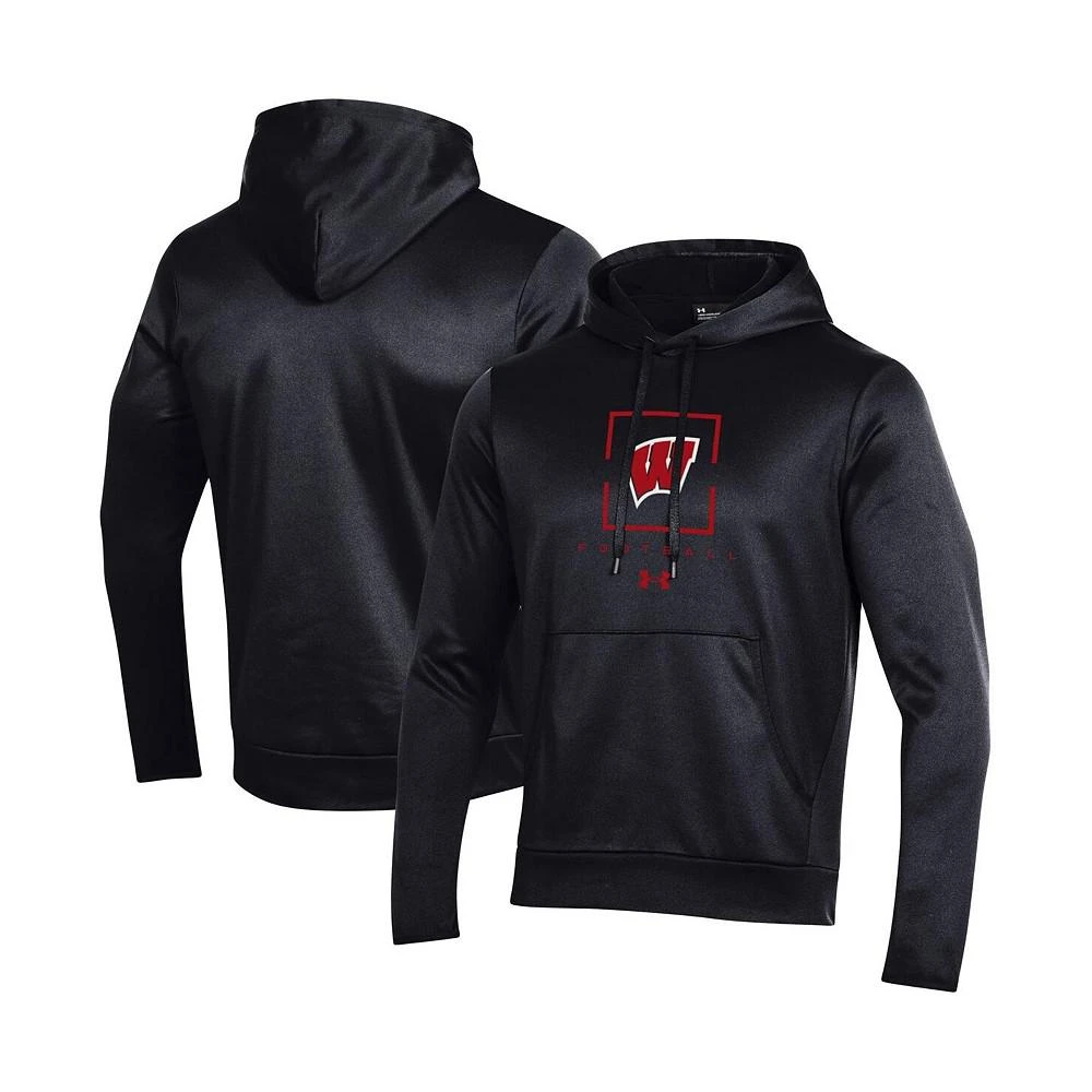 商品Under Armour|Men's Black Wisconsin Badgers Football Fleece Pullover Hoodie,价格¥556,第1张图片