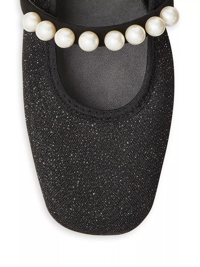 商品Stuart Weitzman|Goldie Imitation Pearl-Embellished Leather Square-Toe Ballet Flats,价格¥3562,第4张图片详细描述