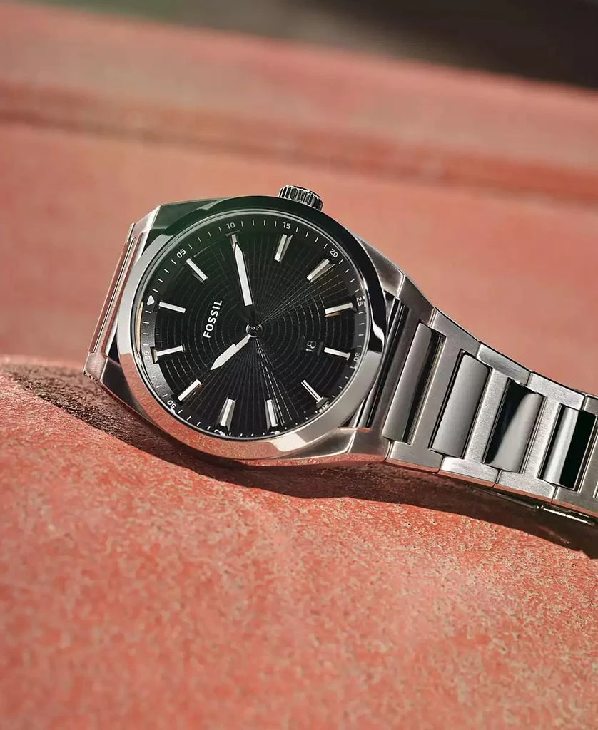 商品Fossil|Men's Everett Silver-Tone Stainless Steel Bracelet Watch 42mm,价格¥1336,第5张图片详细描述