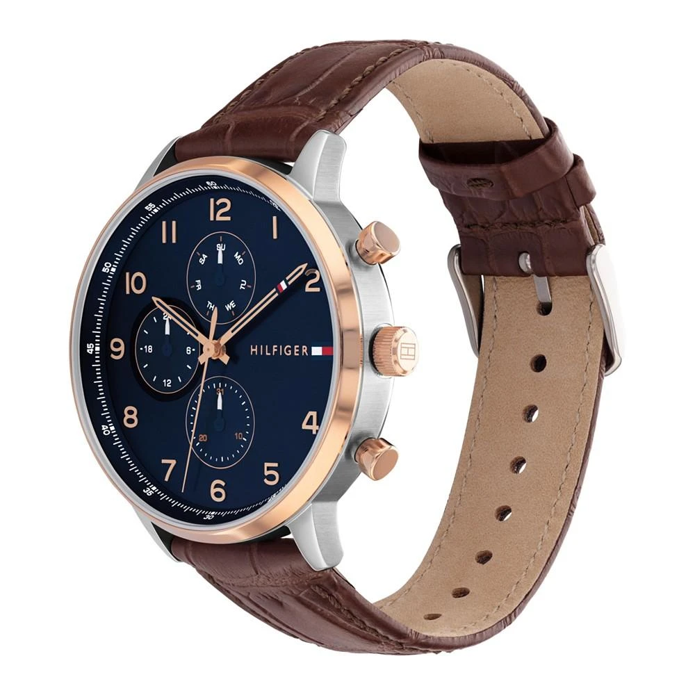 商品Tommy Hilfiger|Men's Brown Leather Strap Watch 44mm,价格¥868,第2张图片详细描述