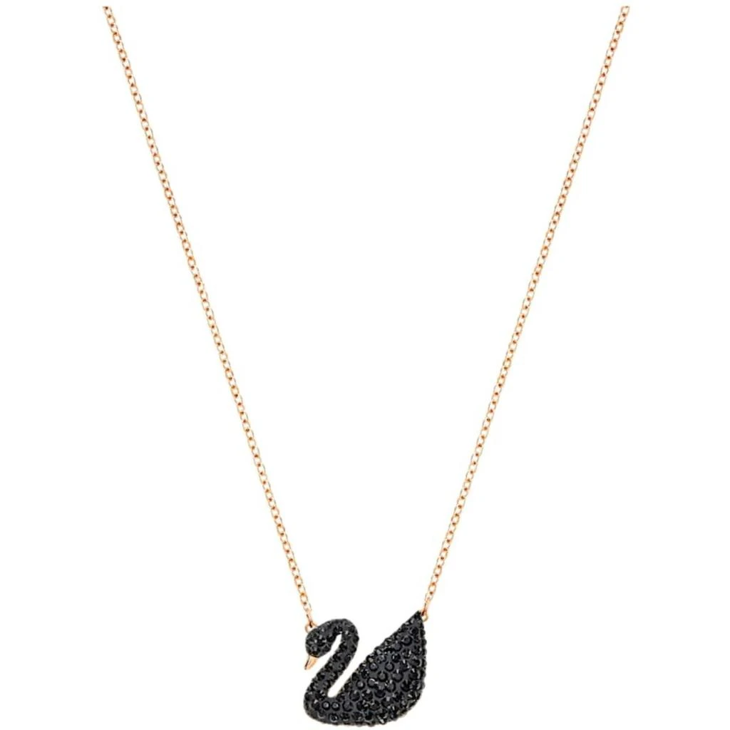 商品Swarovski|Swarovski Women's Pendant with Chain - Iconic Swan Black and Rose Gold | 5204134,价格¥676,第1张图片