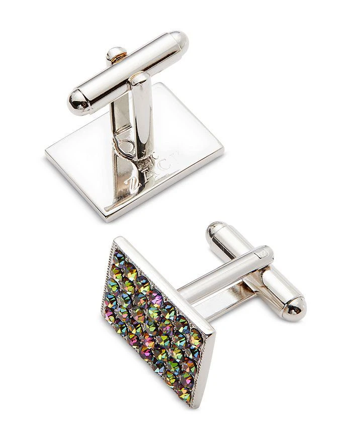 商品JONAS STUDIO|Reflective Rhodium Over Brass & Crystal Chips Cufflinks,价格¥1600,第1张图片