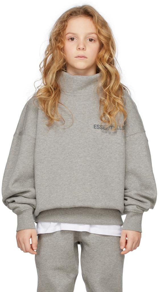 商品Essentials|Kids Grey Mock Neck Sweatshirt,价格¥394,第4张图片详细描述
