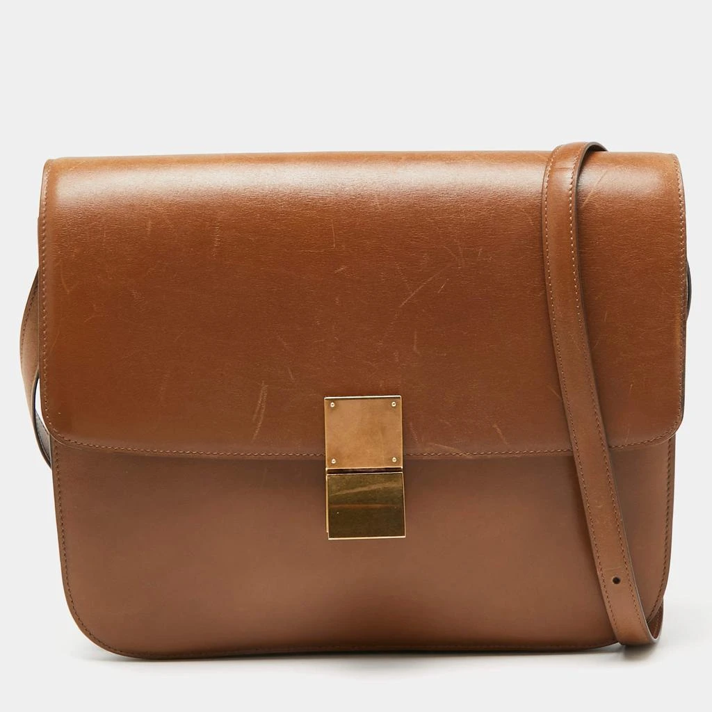 商品[二手商品] Celine|Celine Brown Leather Large Classic Box Shoulder Bag,价格¥5217,第1张图片