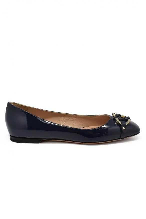 商品Valentino|Luxury shoes for women valentino blue varnished leather ballet flats,价格¥3701,第1张图片