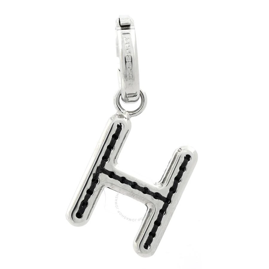 商品Burberry|Leather-Topstitched 'H' Alphabet Charm in Palladium/Back,价格¥116,第2张图片详细描述