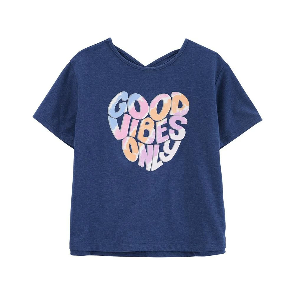 商品Carter's|Little Girls Good Vibes Only Open-Back T-shirt,价格¥30,第1张图片
