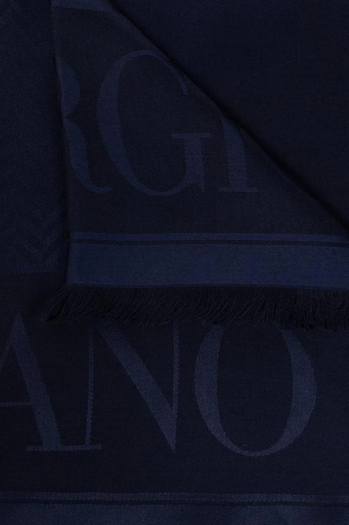 商品Giorgio Armani|Giorgio Armani Logo-Printed Frayed Edge Scarf,价格¥2195,第2张图片详细描述