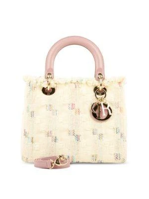 商品[二手商品] Dior|Medium Lady Dior Tweed GHW Cannage Top Handle Bag,价格¥30200,第1张图片