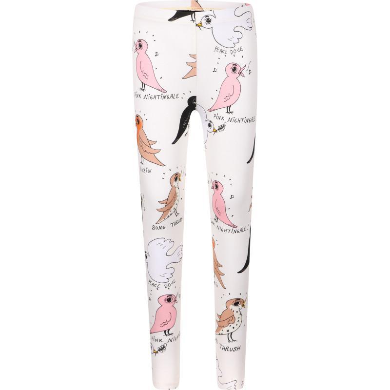 商品Mini Rodini|Birdswatching organic cotton leggings in white,价格¥244,第1张图片