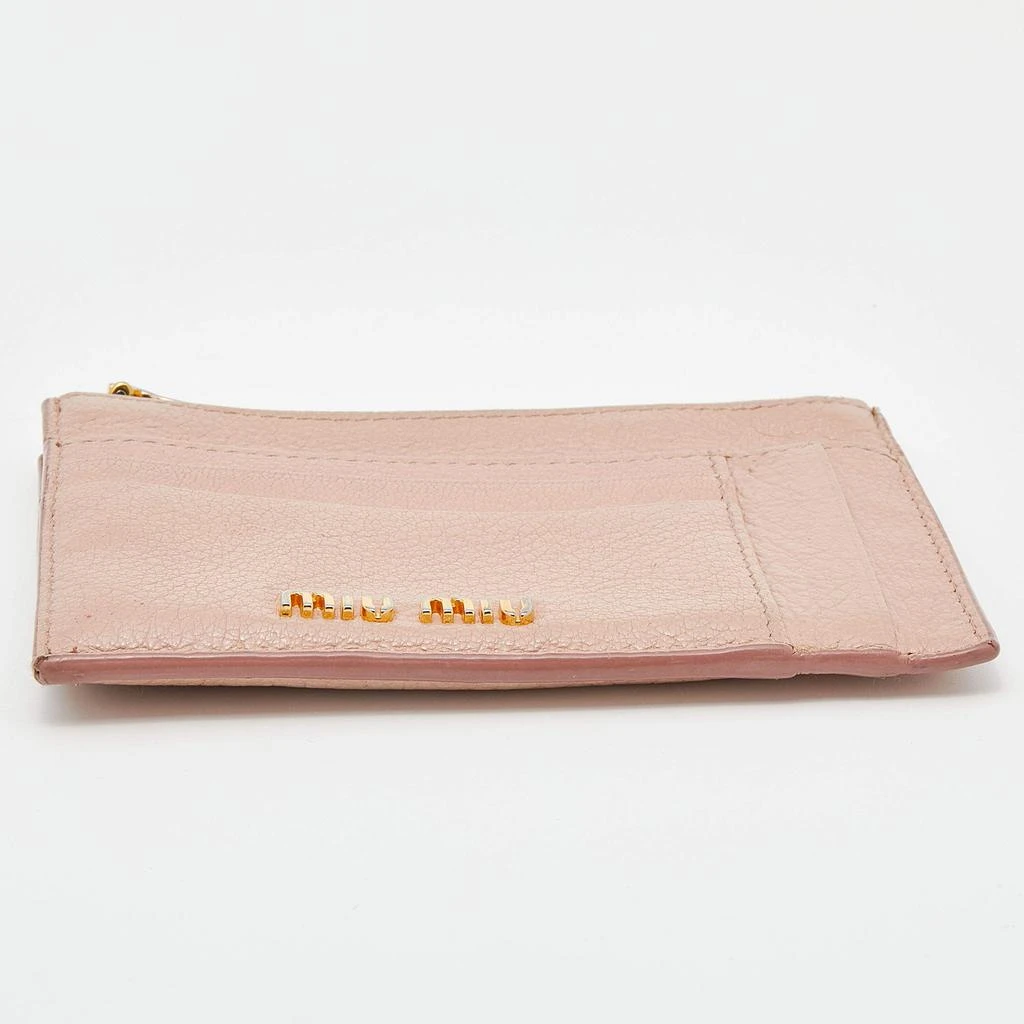 商品[二手商品] Miu Miu|Miu Miu Beige Leather Zip Card Holder,价格¥822,第5张图片详细描述