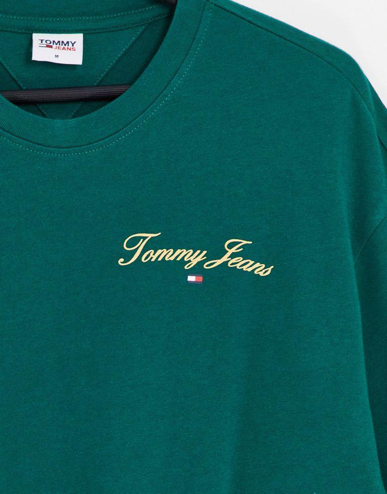商品Tommy Jeans|Tommy Jeans skater fit modern prep back logo t-shirt in dark green,价格¥375,第6张图片详细描述