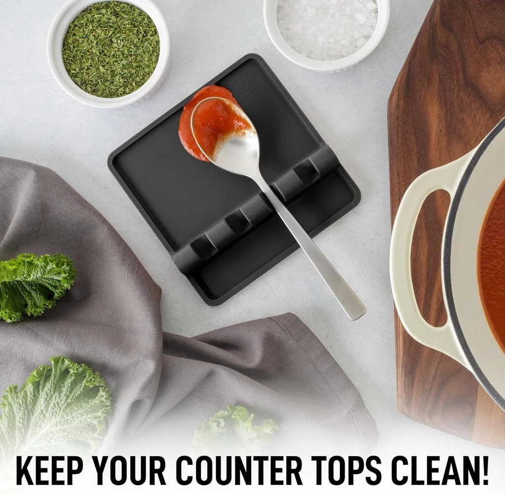 商品Zulay Kitchen|Silicone Utensil Rest - BPA-Free, Durable Spoon Rest with Drip Pad,价格¥125,第4张图片详细描述