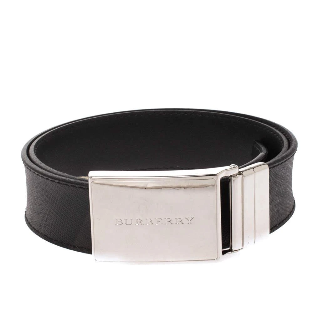 商品[二手商品] Burberry|Burberry Black/Brown Nova Check Coated Canvas Charles 35 Belt 80CM,价格¥843,第2张图片详细描述