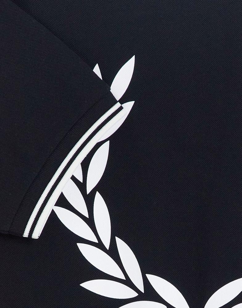商品Fred Perry|Fred Perry back print polo shirt exclusive to ASOS in black,价格¥742,第6张图片详细描述