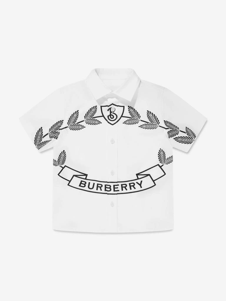 商品Burberry|Boys Owen Crest Shirt in White,价格¥2239,第1张图片