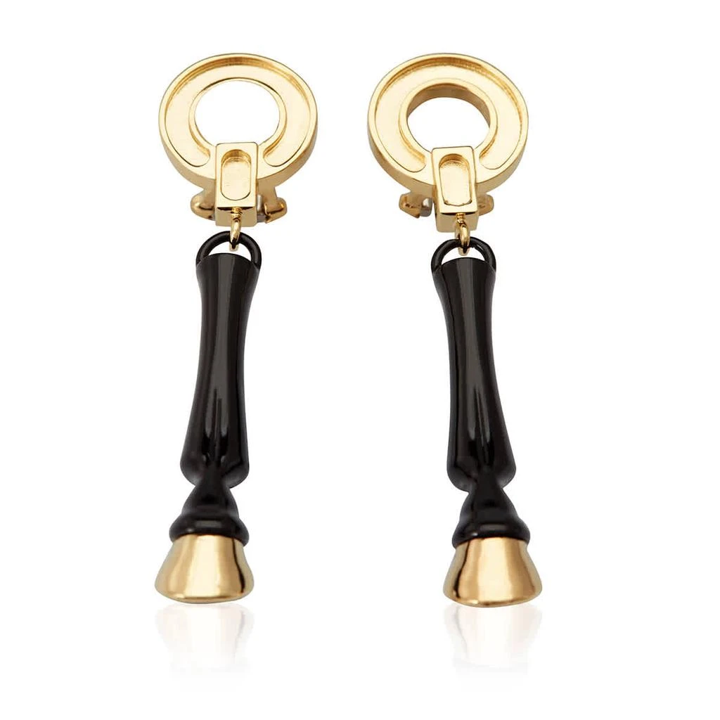 商品Burberry|Resin And Gold-plated Hoof Drop Earrings In Black / Light Gold,价格¥2302,第1张图片