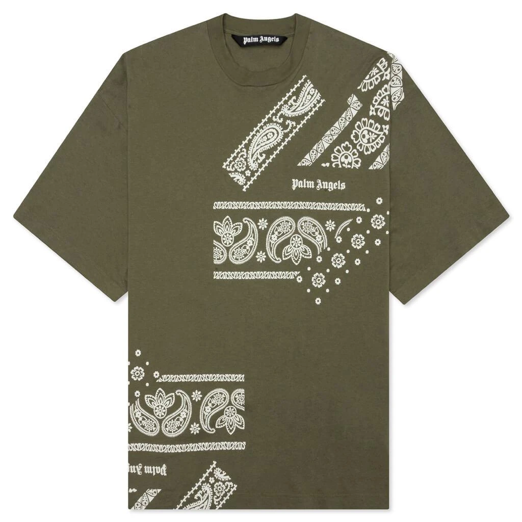 商品Palm Angels|Palm Angels Bandana Print Tee - Military,价格¥1773,第1张图片