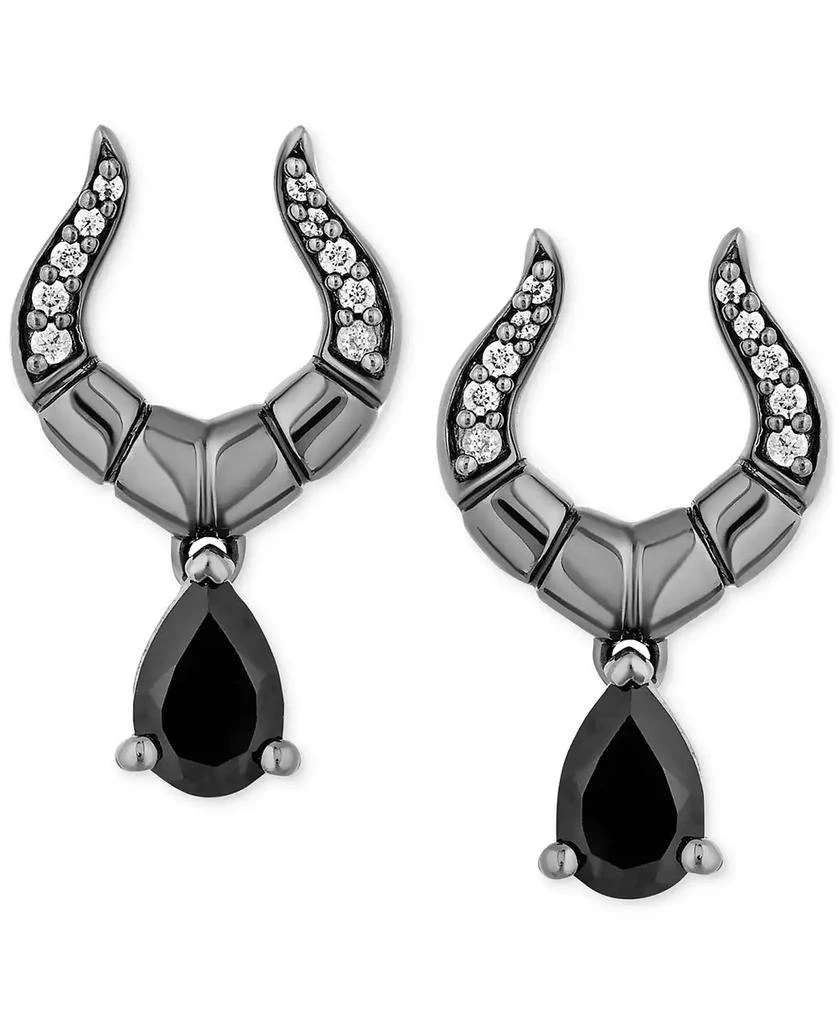 商品Disney Enchanted Vault|Onyx and Diamond (1/10 ct. t.w.) Maleficent Earrings in Black Rhodium-Plated Sterling Silver,价格¥1492,第4张图片详细描述