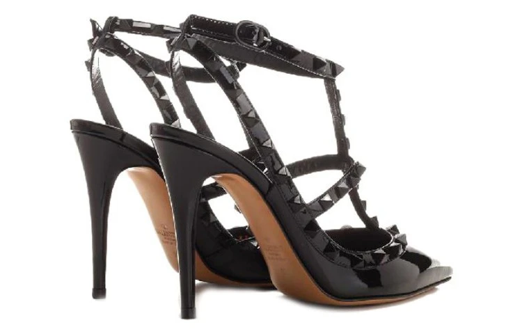 商品[国内直发] Valentino|华伦天奴 Rockstud 尖头铆钉 细跟 高跟鞋 女款 黑色,价格¥7409,第5张图片详细描述
