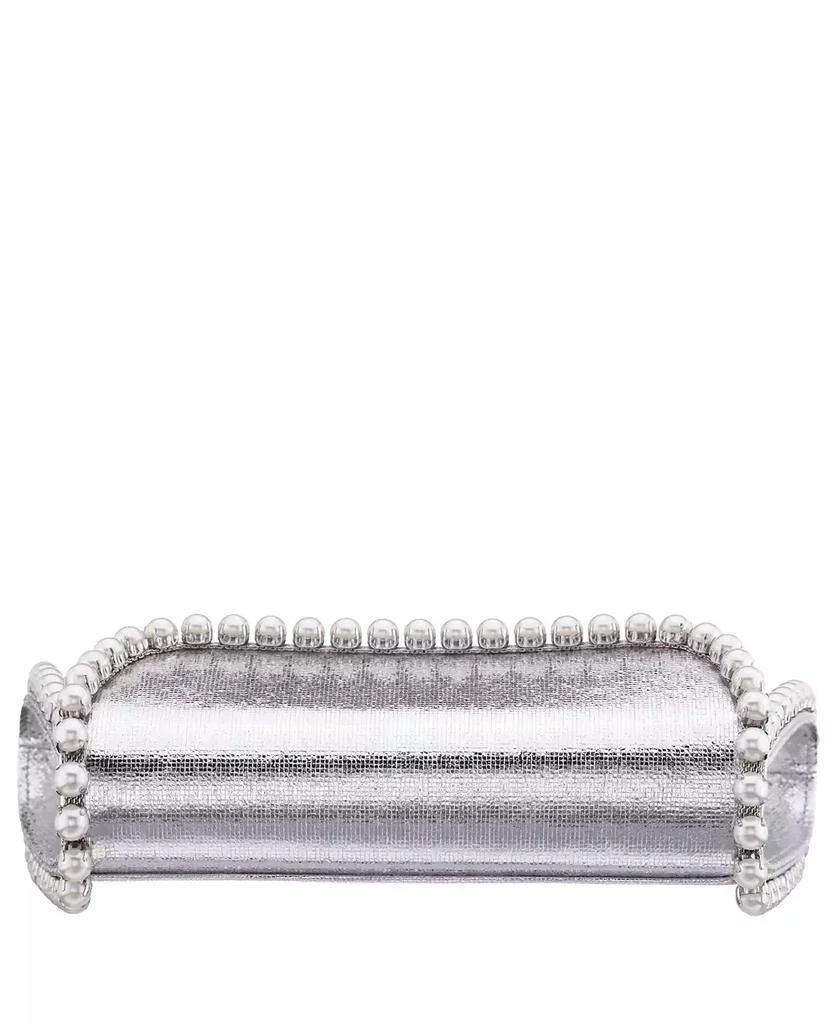商品Nina|Imitation Pearl Trim Trapezoid Flap Bag,价格¥730,第5张图片详细描述