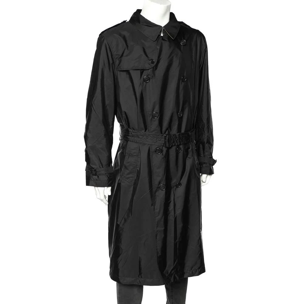 商品[二手商品] Burberry|Burberry Black Taffeta Double Breasted Long Coat XL,价格¥2568,第2张图片详细描述