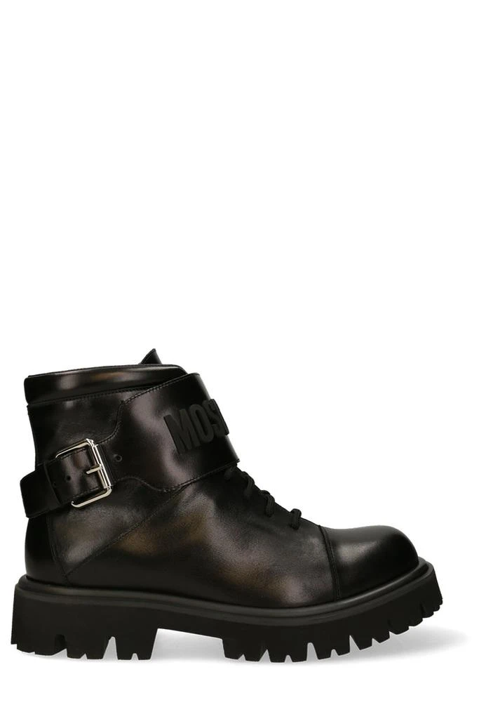 商品Moschino|Moschino Logo Embossed Buckled Boots,价格¥4137,第1张图片