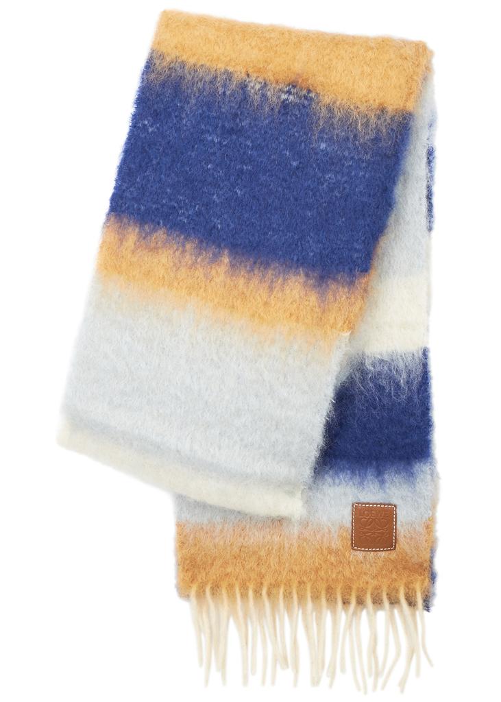 Striped mohair-blend scarf商品第1张图片规格展示