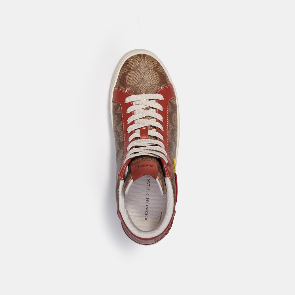 Coach Outlet Coach X Peanuts Clip High Top Sneaker In Signature Canvas With Patches商品第2张图片规格展示