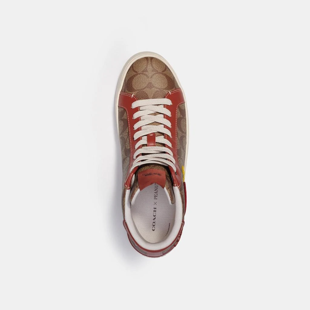 商品Coach|Coach Outlet Coach X Peanuts Clip High Top Sneaker In Signature Canvas With Patches,价格¥1120,第2张图片详细描述