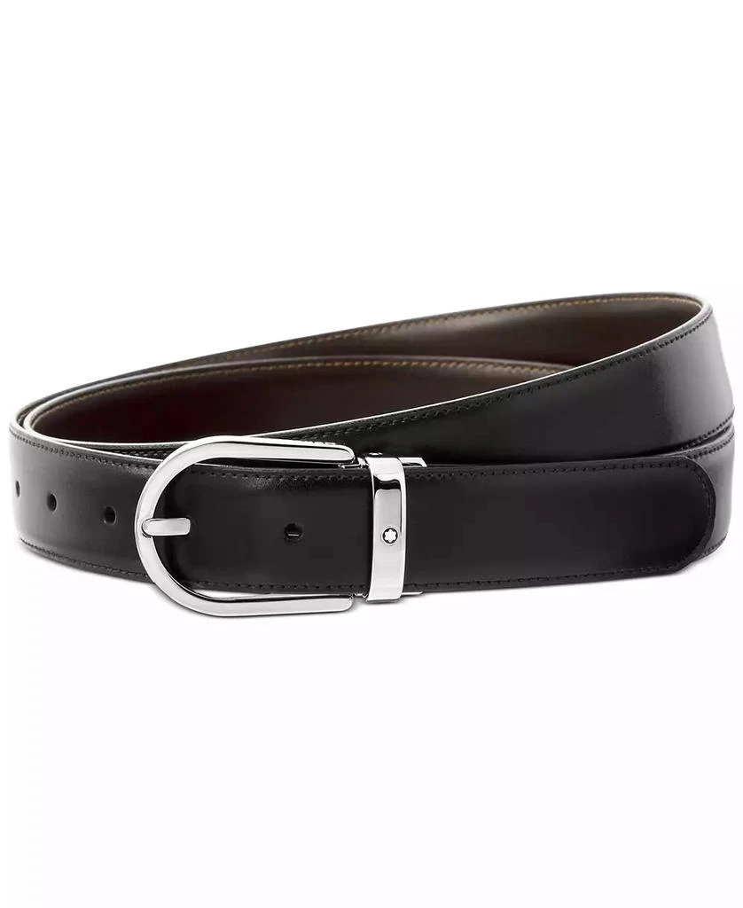 商品MontBlanc|Men's Horseshoe Buckle Italian Leather Belt,价格¥2637,第1张图片
