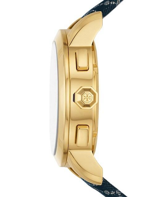 商品Tory Burch|The Tory Goldtone Stainless Steel & Jacquard Strap Watch,价格¥2431,第5张图片详细描述