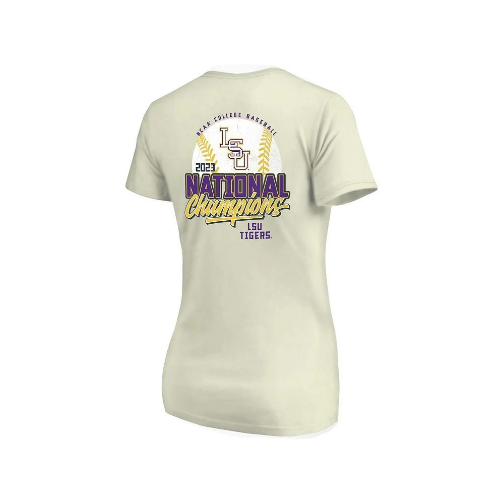 商品Image One|Women's Gold LSU Tigers 2023 NCAA Men's Baseball College World Series Champions Distressed Baseball T-shirt,价格¥225,第3张图片详细描述