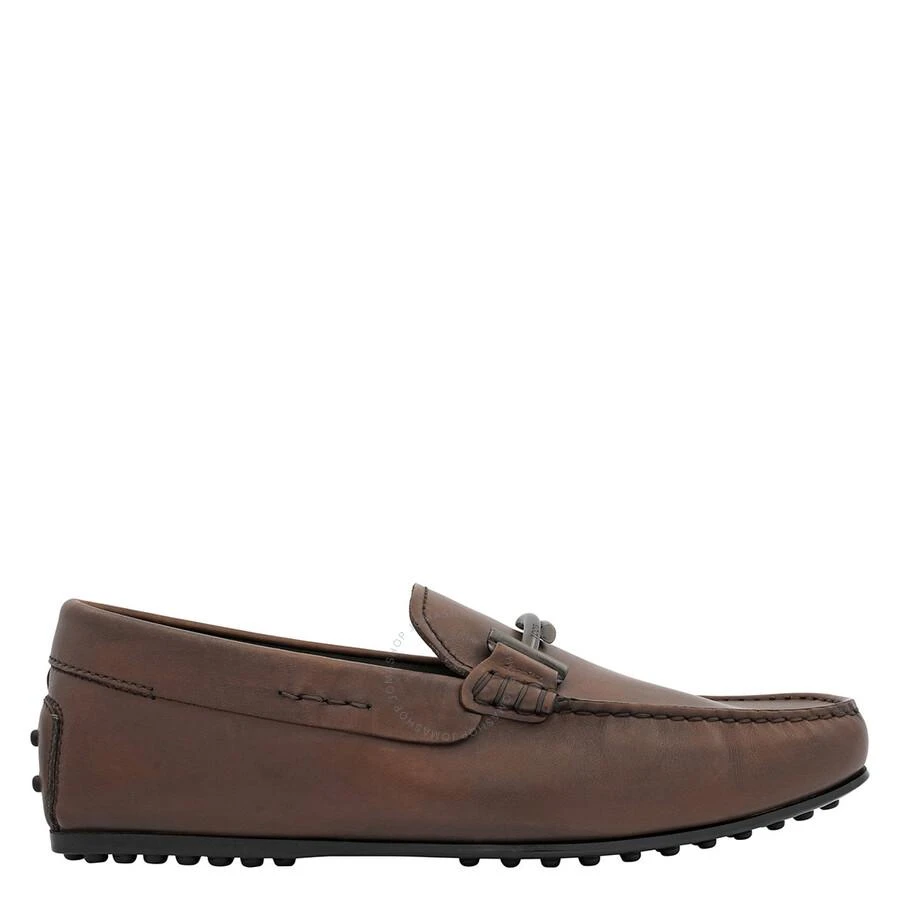 商品Tod's|Tods Men's Cocoa Double T Brown Leather Loafers, Brand Size 6 ( US Size 7 ),价格¥2377,第1张图片