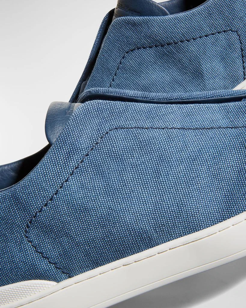 商品Zegna|Men's Canvas Slip-On Low-Top Sneakers,价格¥4901,第4张图片详细描述