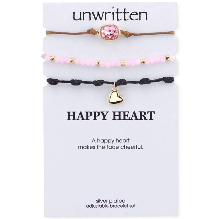 商品Unwritten|Gold-Tone 3-Pc. Set Tassel, Charm and Crystal Cord Slider 手链,价格¥105,第2张图片详细描述