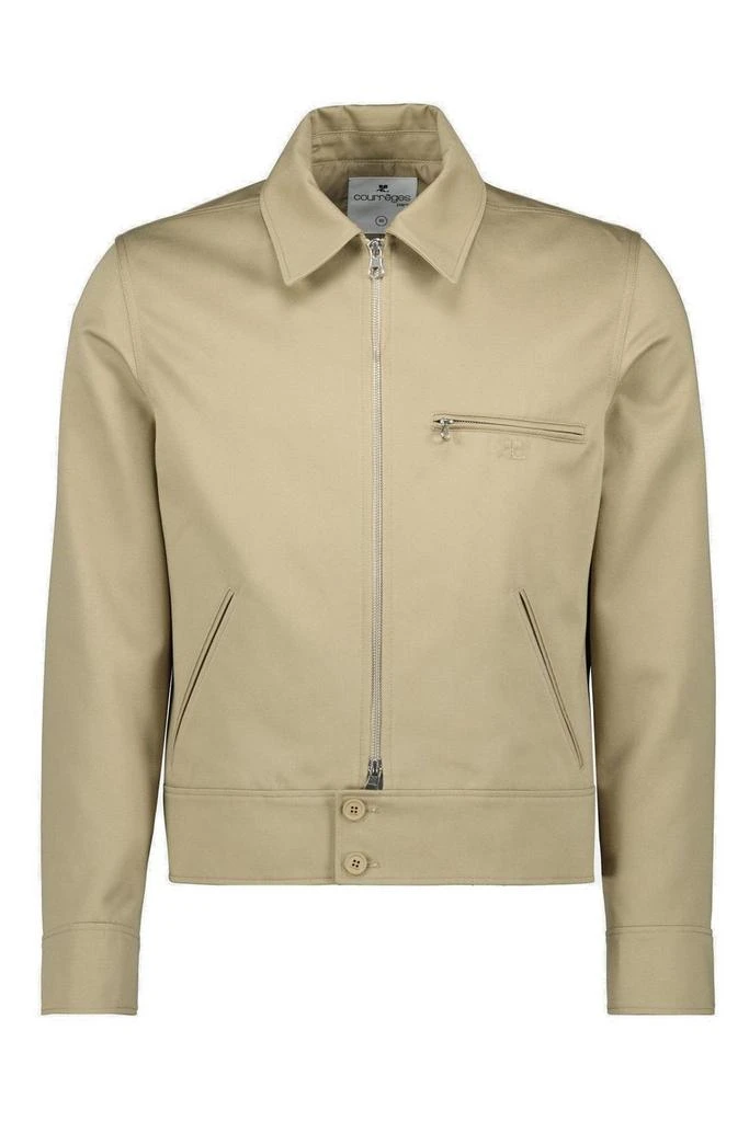 商品Courrèges|Courrèges Logo Plaque Zipped Jacket,价格¥6491,第1张图片