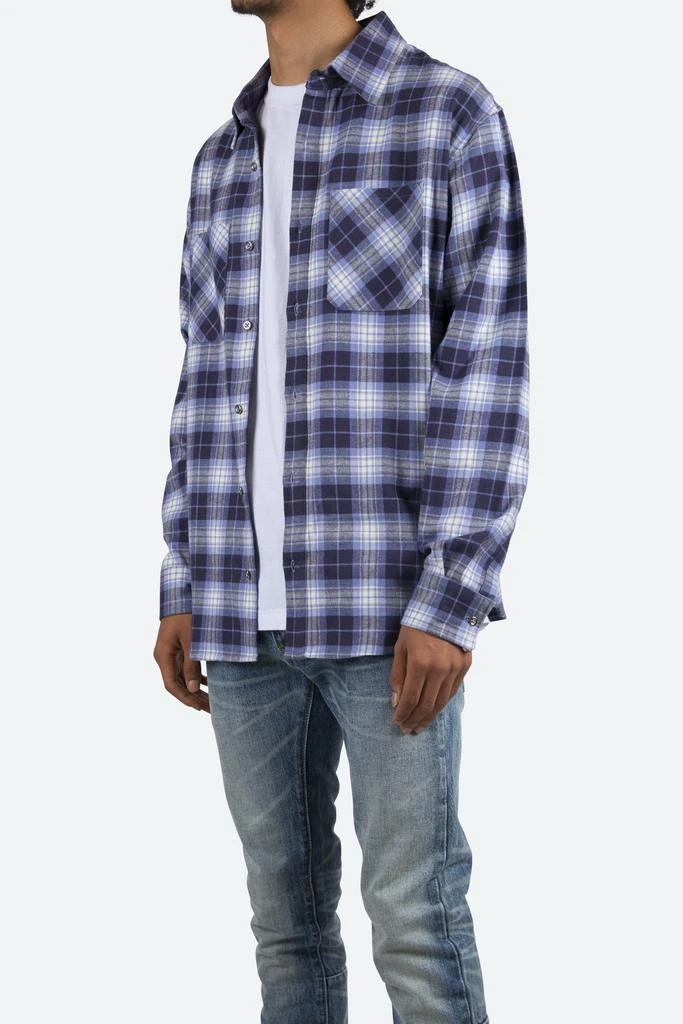 商品MNML|Metal Button Flannel - Blue/White,价格¥321,第2张图片详细描述