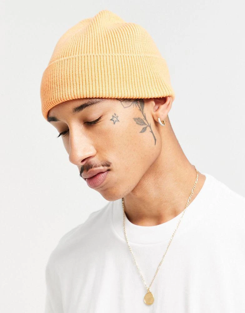 商品Weekday|Weekday stay cotton beanie in orange,价格¥72,第1张图片