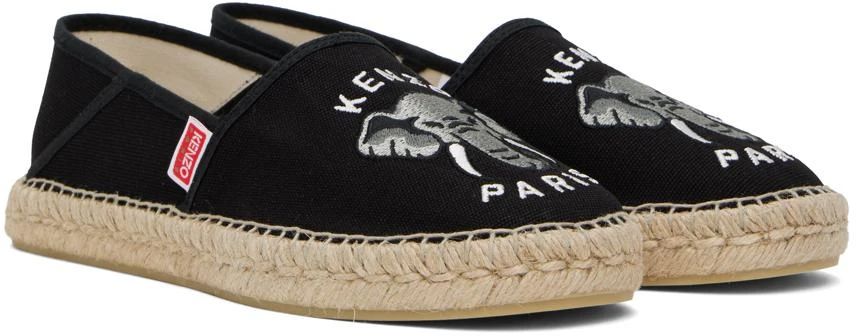 商品Kenzo|Black Kenzo Paris Elephant Embroidered Canvas Espadrilles,价格¥929,第4张图片详细描述