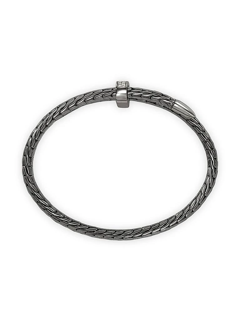 商品John Hardy|Spear Black-Rhodium-Plated & 0.24 TCW Diamond Bypass Flexible Cuff,价格¥14757,第5张图片详细描述