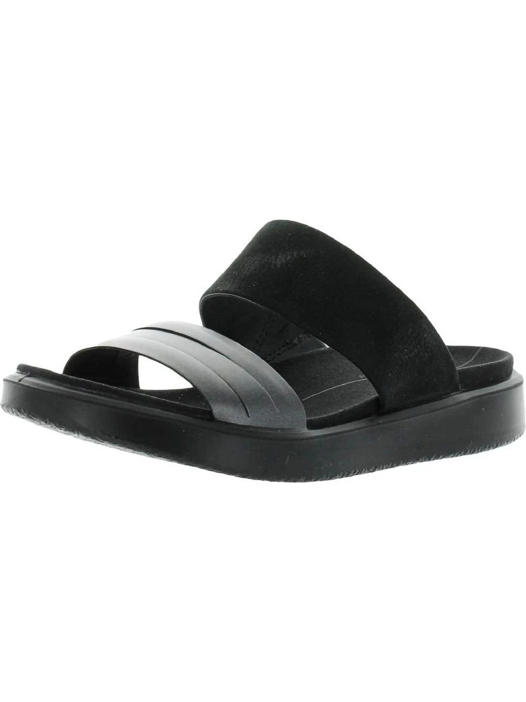 商品ECCO|Womens Leather Metallic Slide Sandals,价格¥366,第1张图片