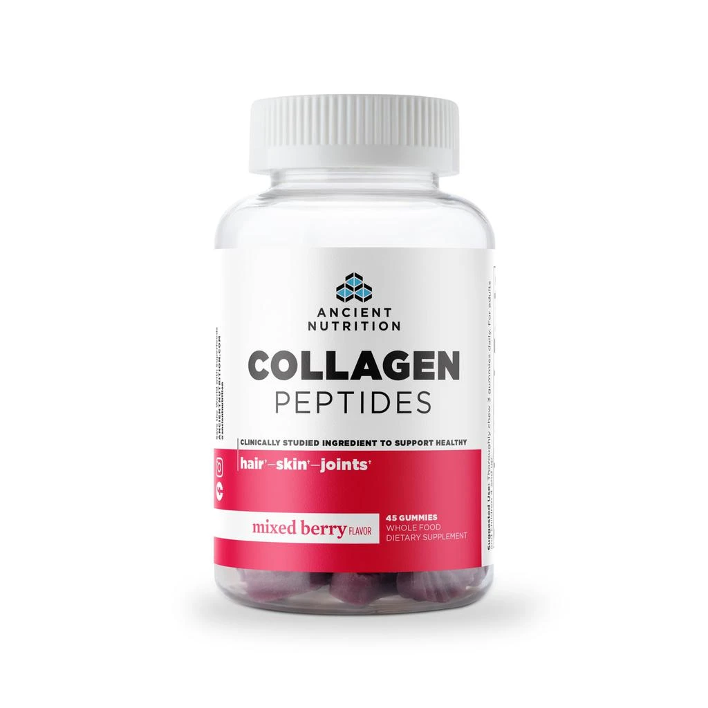 商品Ancient Nutrition|Collagen Peptides | Gummies Mixed Berry (45 Gummies),价格¥509,第1张图片