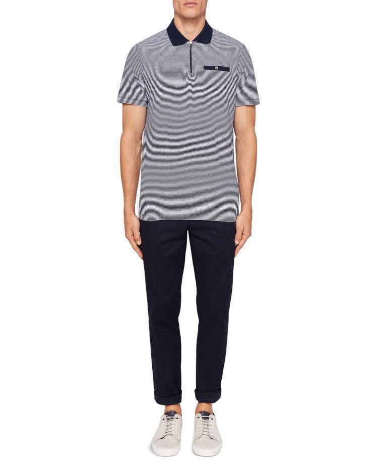 商品Ted Baker London|Whippet Flat Knit Collar Regular Fit Polo,价格¥529,第4张图片详细描述