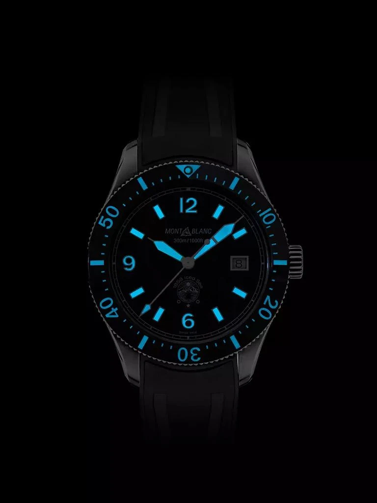商品MontBlanc|1858 Iced Sea Stainless Steel &amp; Rubber Watch,价格¥23637,第5张图片详细描述