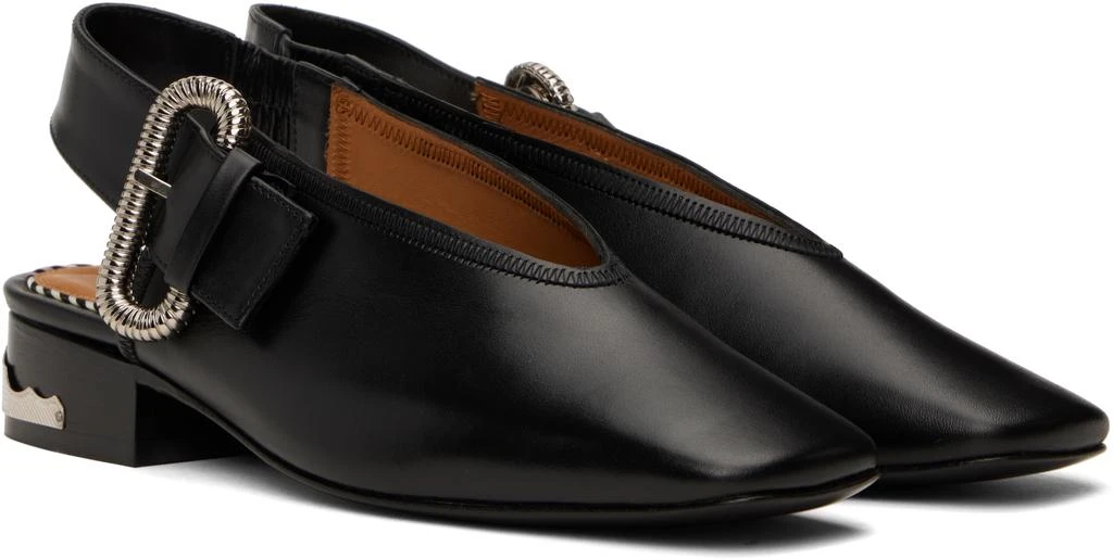 商品Toga Pulla|SSENSE Exclusive Black Leather Flats,价格¥2243,第4张图片详细描述