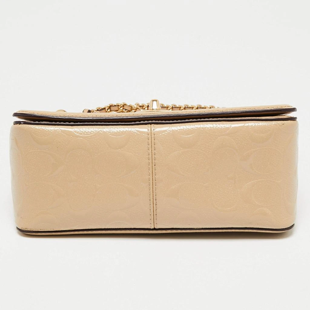 Coach Beige Leather Turn Lock Crossbody Bag 商品